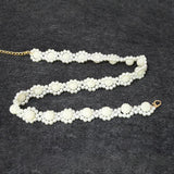 Women's Pearl Waist Chain Elastic Metal Decoration Thin Waistband