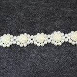 Women's Pearl Waist Chain Elastic Metal Decoration Thin Waistband