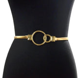 Sweet Double Loop Buckle Metal Elastic Waist Chain For Wedding Belt