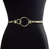 Sweet Double Loop Buckle Metal Elastic Waist Chain For Wedding Belt