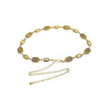 Bohemia Style Metal Belly Belt Tassel Oval Shape Metal Waist Chain