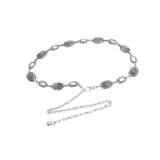 Bohemia Style Metal Belly Belt Tassel Oval Shape Metal Waist Chain