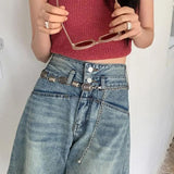 Bohemia Style Metal Belly Belt Tassel Oval Shape Metal Waist Chain