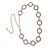 Alloy Hollow Circle Waist Chain for Women Dress Belt
