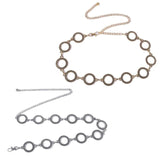 Alloy Hollow Circle Waist Chain for Women Dress Belt