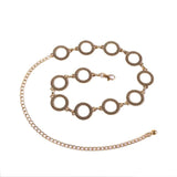 Alloy Hollow Circle Waist Chain for Women Dress Belt