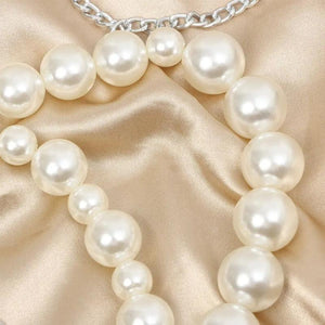 Vintage Pearl Geometric Waist Chain Body Chain Shirt Suit Belt