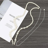 Vintage Pearl Geometric Waist Chain Body Chain Shirt Suit Belt