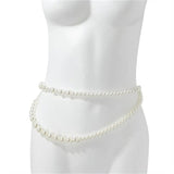 Vintage Pearl Geometric Waist Chain Body Chain Shirt Suit Belt