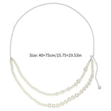 Vintage Pearl Geometric Waist Chain Body Chain Shirt Suit Belt