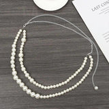 Vintage Pearl Geometric Waist Chain Body Chain Shirt Suit Belt