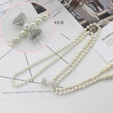Women's Sweet Bow Dress Pearl Waist Chain Thin Belt