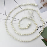 Women's Sweet Bow Dress Pearl Waist Chain Thin Belt