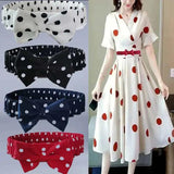 Polka Dot Punch Canvas Belt Women's Waist Chain