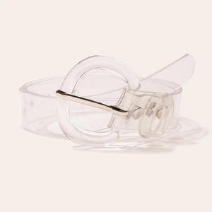 PVC Transparent Belt with D Pin Buckle for Women