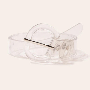 PVC Transparent Belt with D Pin Buckle for Women
