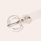 PVC Transparent Belt with D Pin Buckle for Women