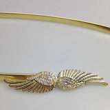 Springy Metal Waist Chain Belt for Women - Rhinestone Waist Belt