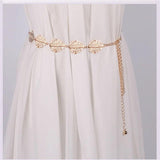 Golden Metal Leaf Chain Belt Silver Plated Adjustable Waist Chains