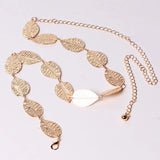 Golden Metal Leaf Chain Belt Silver Plated Adjustable Waist Chains
