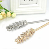Women's Flower Leaves Metal Buckle Elastic Waist Chain Belt