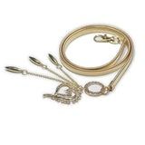 Rhinestone Inlaid Double Ring Metal Elastic Waist Chain for Women Dress