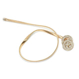 Rhinestone Inlaid Double Ring Metal Elastic Waist Chain for Women Dress