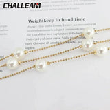 Retro Women's Metal Waist Chain Pearl Belt Dress Belt
