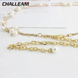 Retro Women's Metal Waist Chain Pearl Belt Dress Belt