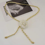 Camellia Metal Waist Chain Accessories Women's Decorative Belt