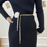 Camellia Metal Waist Chain Accessories Women's Decorative Belt