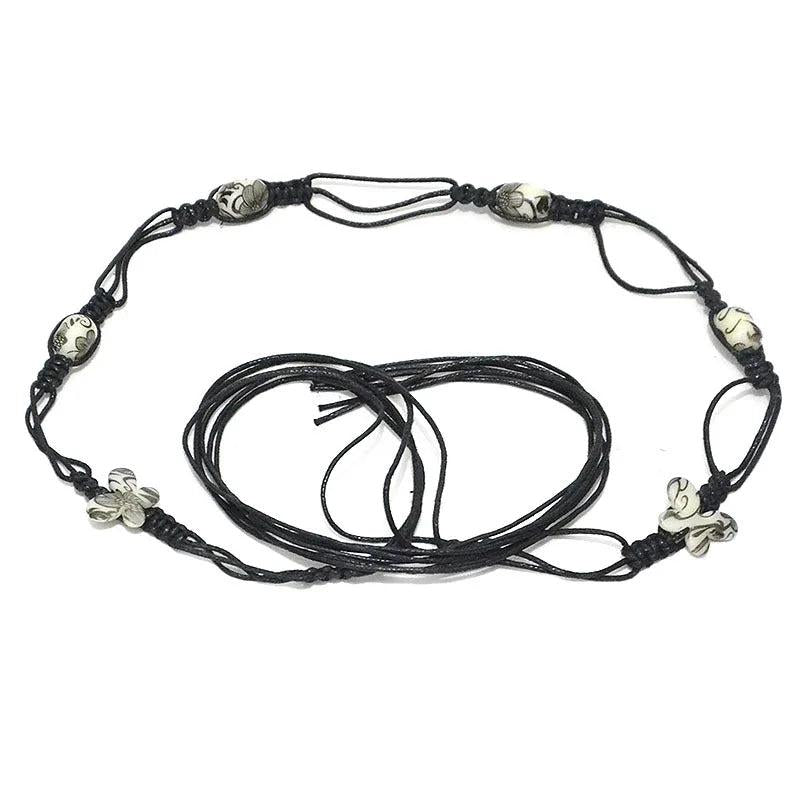 Patterned Rice Beads String Waist Chain Thin Waist Rope