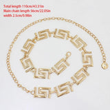 Metal Geometric Waist Chain Adjustable Belt Body Chain Jewelry Women Dress
