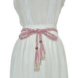 Vintage Braided Pearl Tassel Waist Chain Fringed Belt