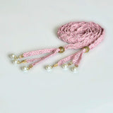 Vintage Braided Pearl Tassel Waist Chain Fringed Belt