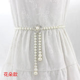 Sweet Bow Pearl Belts Waist Chain Wedding Accessories