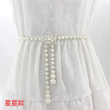 Sweet Bow Pearl Belts Waist Chain Wedding Accessories