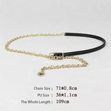 PU Leather Waistband with Chain for Dress Skirt Wide Belts
