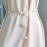 Pearl Waist Chain For Woman Belt For Dresses Women Thin Belts Chains