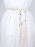 Braided Woven Stripe Waist Rope Belt Women Accessories