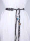 Braided Woven Stripe Waist Rope Belt Women Accessories