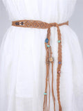 Braided Woven Stripe Waist Rope Belt Women Accessories