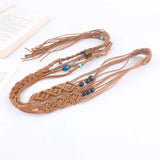Braided Woven Stripe Waist Rope Belt Women Accessories