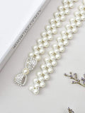 Women's Rhinestone Pearl Waist Chain Elastic Belt