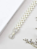 Women's Rhinestone Pearl Waist Chain Elastic Belt