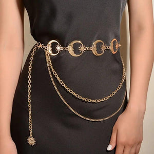 Hip Hop Metal Layered Belt Dress Waist Chain