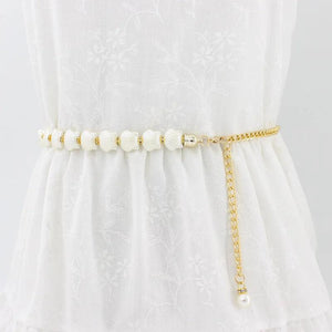 Punk Metal Crystal Waist Belt for Women Dress Hook Chain Waistbands