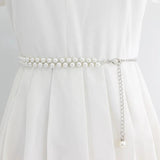 Punk Metal Crystal Waist Belt for Women Dress Hook Chain Waistbands
