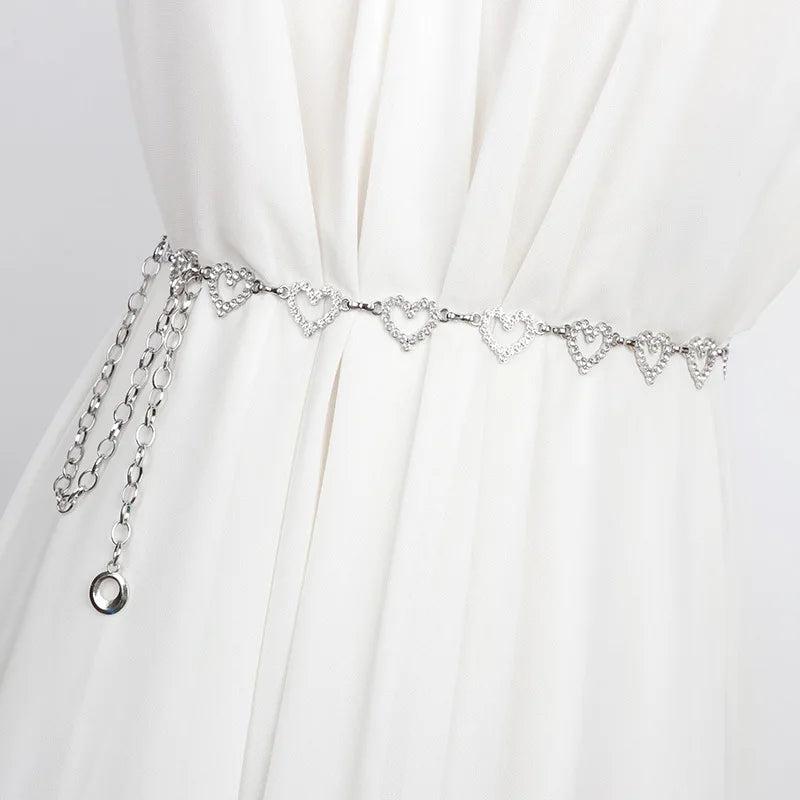 Heart Body Waist Chain Belt Silver Accessories