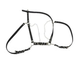 Punk Gothic Faux Leather Belt Metal Chain Ring Waist Strap Street Dance